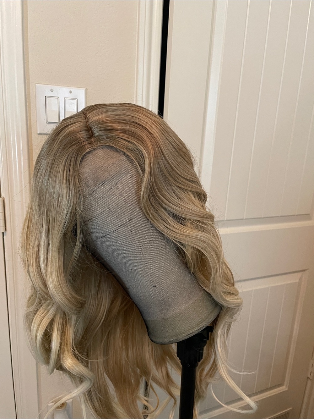 Blonde Lace Wig, Spray Bottle, and Hair Net